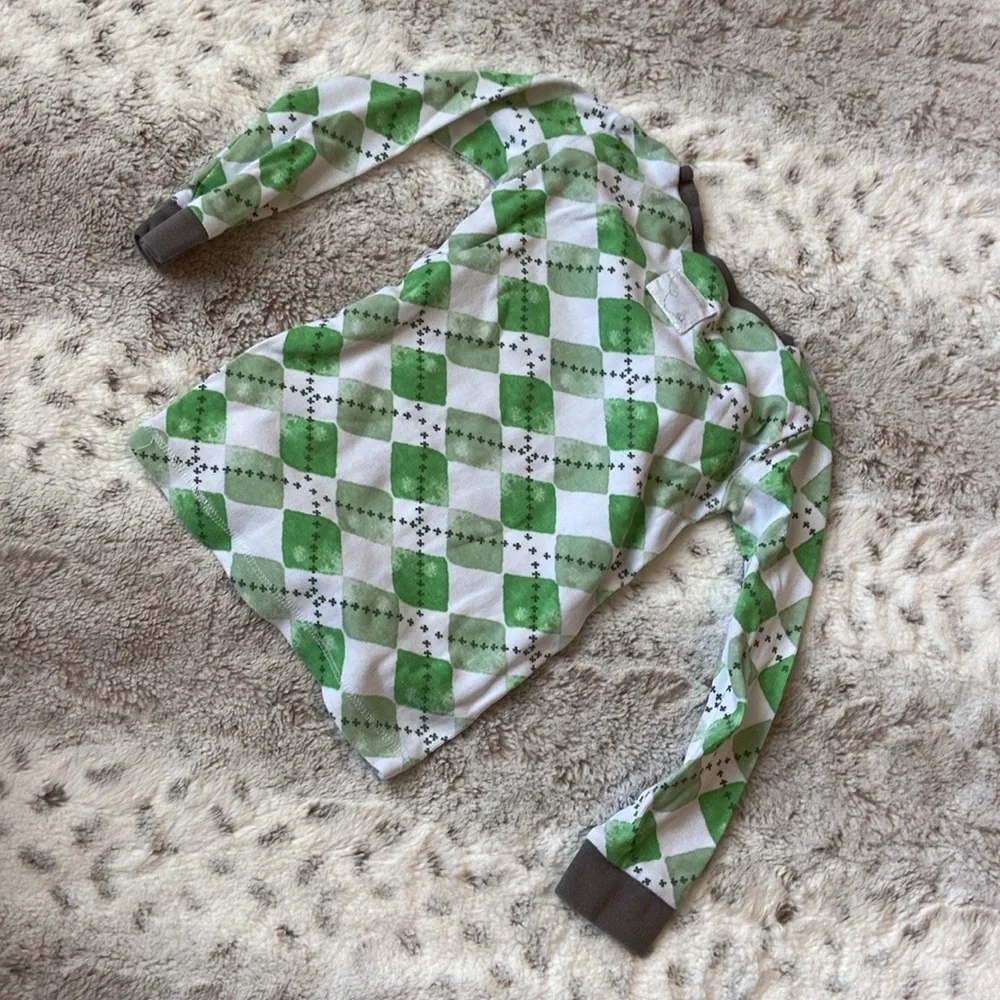 Burt’s Bees Kids matching set boys 2T green argyle preppy loungewear pajamas